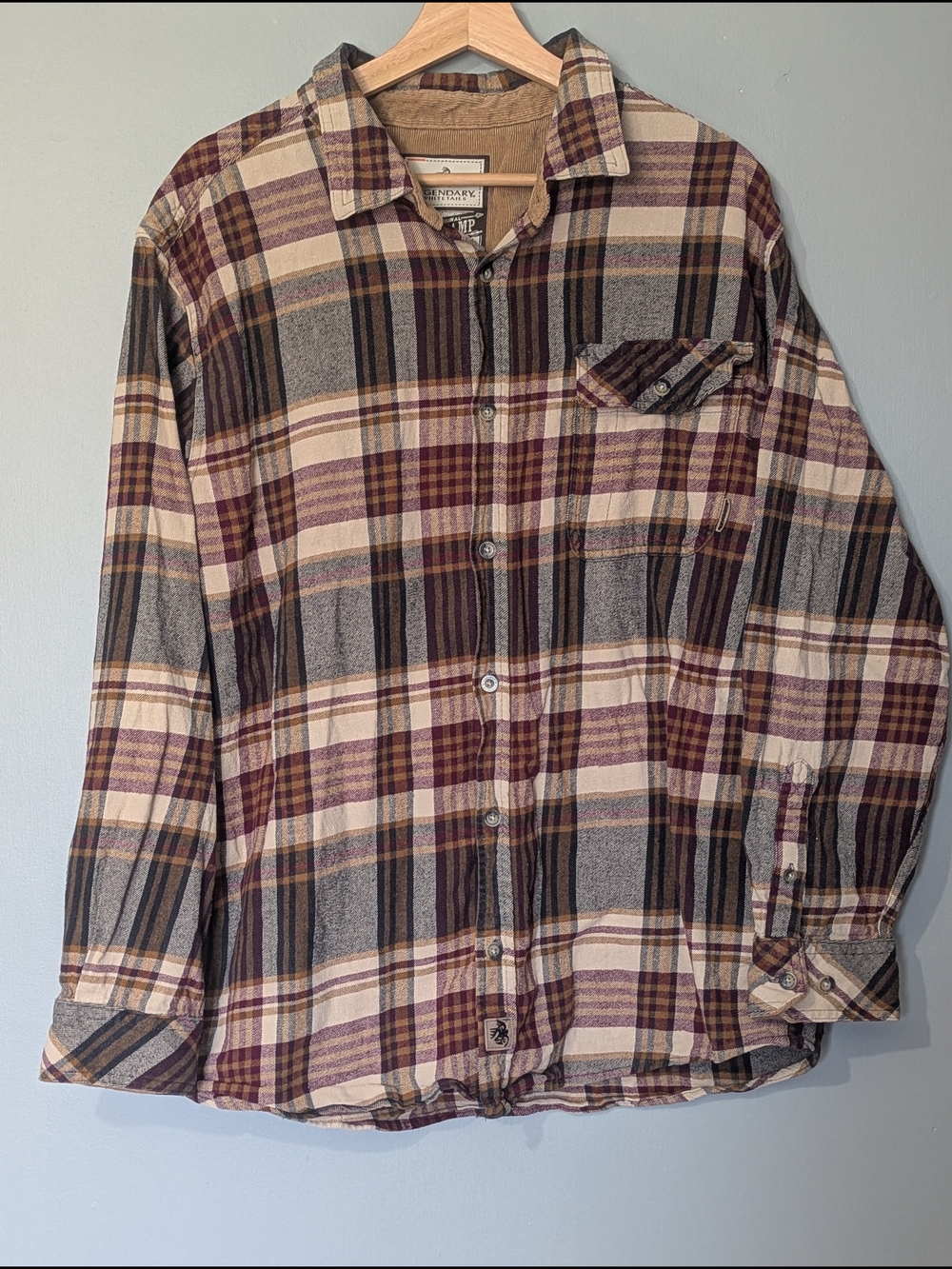 Legendary Whitetails Buck Camp Mens Flannel Button Up Shirt Americana Fall